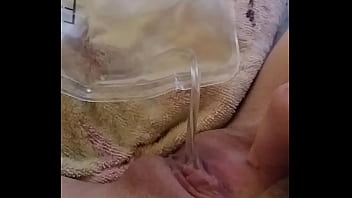 Catheter in wet pussy, can't stop peeing....